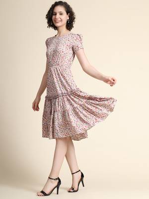 Multicolor printed polyester maxi-dresses 1