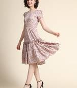 Multicolor printed polyester maxi-dresses