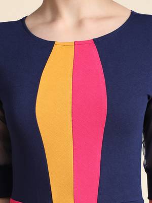 Multicolor woven polyester short-dresses 4