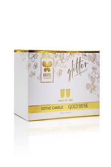 IRIS Gold Glass Votive Pack of 2
