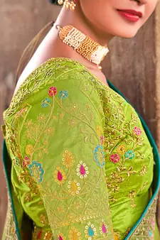 grey woven silk blend saree with blouse