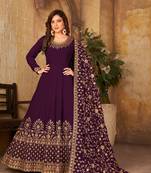 Purple embroidered faux georgette salwar