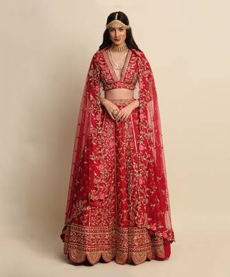 Maroon Bridal Lehenga Set 1