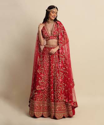 Maroon Bridal Lehenga Set 2