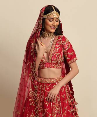 Maroon Bridal Lehenga Set 4
