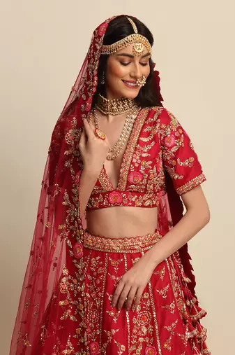 Maroon Bridal Lehenga Set