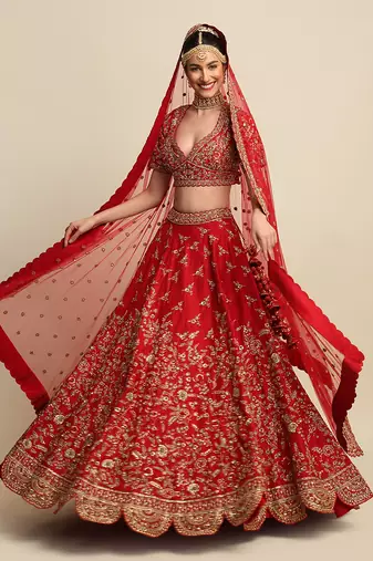 Red Bridal Lehenga Set