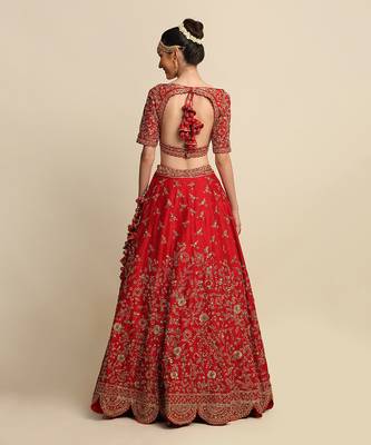 Red Bridal Lehenga Set 4