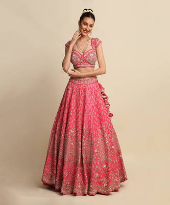 Pink Bridal Lehenga Set 1