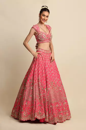 Pink Bridal Lehenga Set
