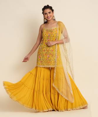 Yellow Sharara Set 1