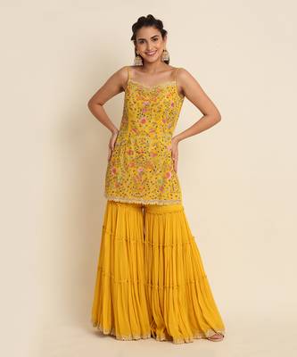 Yellow Sharara Set 2