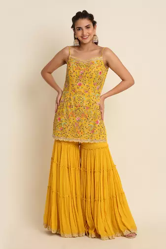 Yellow Sharara Set