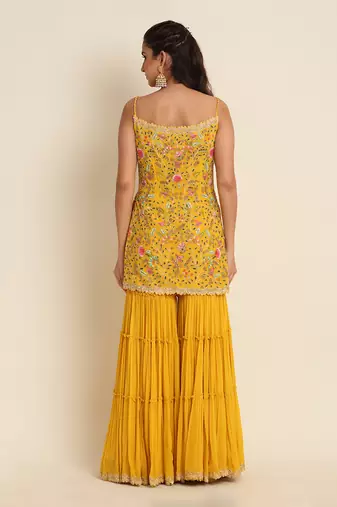 Yellow Sharara Set