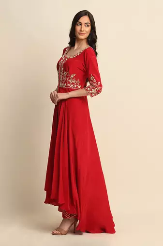 Red Sharara Set