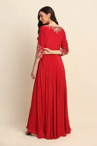 Red Sharara Set