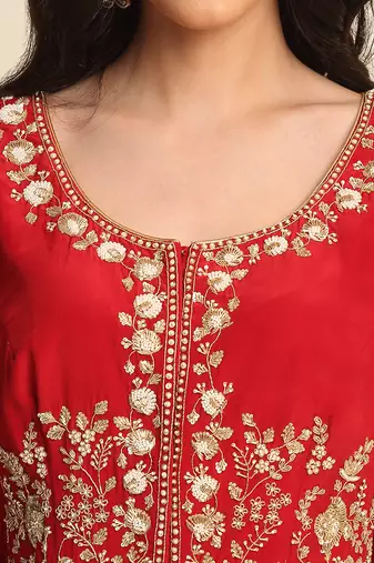 Red Sharara Set