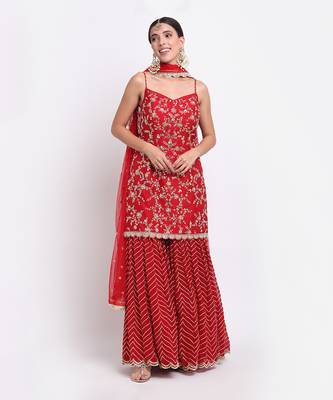 Red Sharara Set 1
