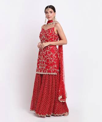 Red Sharara Set 2