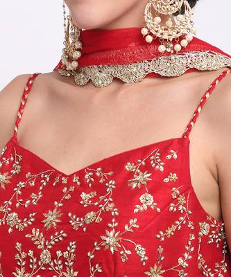 Red Sharara Set 4