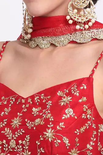 Red Sharara Set