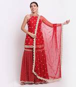 Red Sharara Set