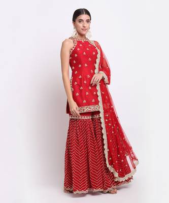 Red Sharara Set 2
