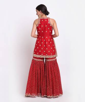 Red Sharara Set 4