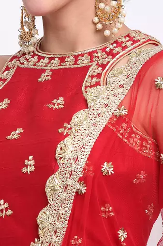 Red Sharara Set