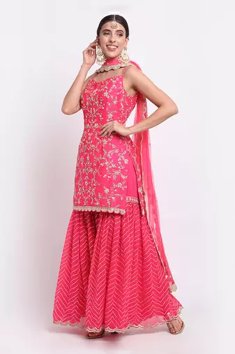 Fuchisa Sharara Set