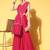 inddus pink solid silk blend palazzo drape saree with embellished border