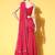 inddus pink solid silk blend palazzo drape saree with embellished border