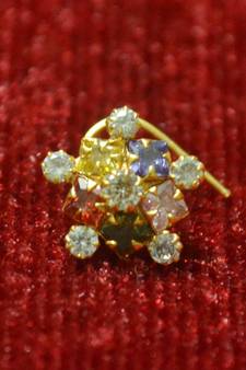 Multicolor diamond nosering or Nose pin