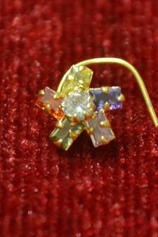 Multicolor diamond nosering or Nose pin