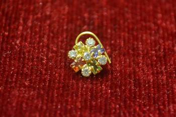 Multicolor diamond nosering or Nose pin 1