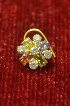 Multicolor diamond nosering or Nose pin