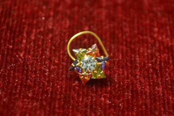 Multicolor diamond nosering or Nose pin 1