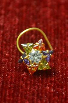 Multicolor diamond nosering or Nose pin