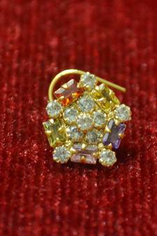 Multicolor diamond nosering or Nose pin