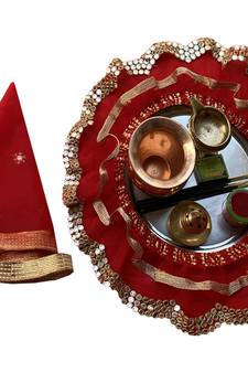 Pooja thali Red