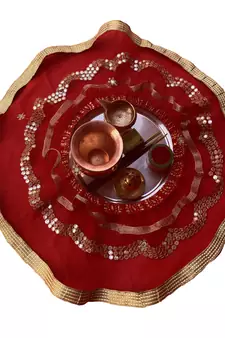 Pooja thali Red