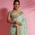 Light blue woven cotton saree with blouse