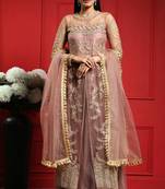 Rose Embroidered  Net Semi Stitched Lehenga Up To 42" Size