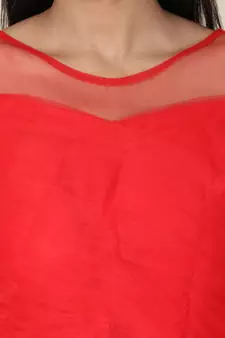 Women's Pleat Draped Red Gown