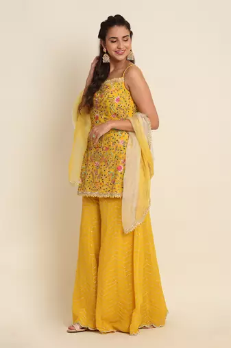 Yellow Sharara Set