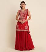 Red Kurta Lehenga Set
