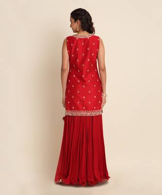 Red Kurta Lehenga Set 4