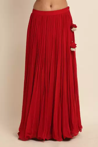 Red Kurta Lehenga Set