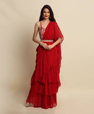 Red Saree Set 1
