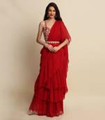 Red Saree Set